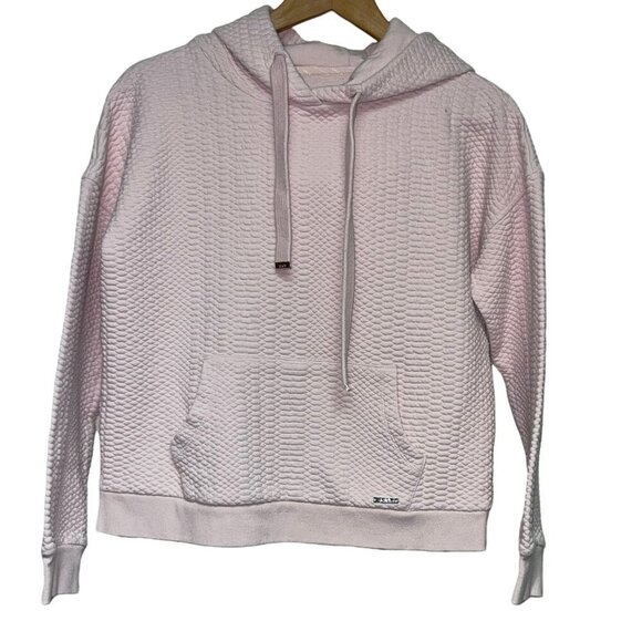 Marc Jacobs NY Performance Pink Hoodie Sweatshirt  Quilted Pull Over Size Medium - Picture 1 of 8
